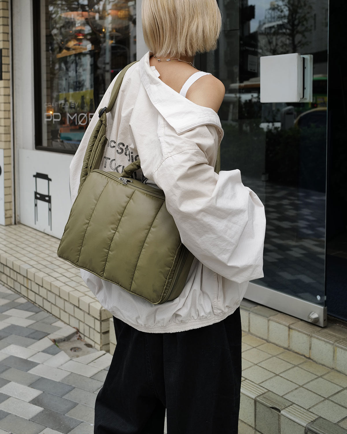 【限定カラー】quilting mothers pouch bag　-KHAKI-