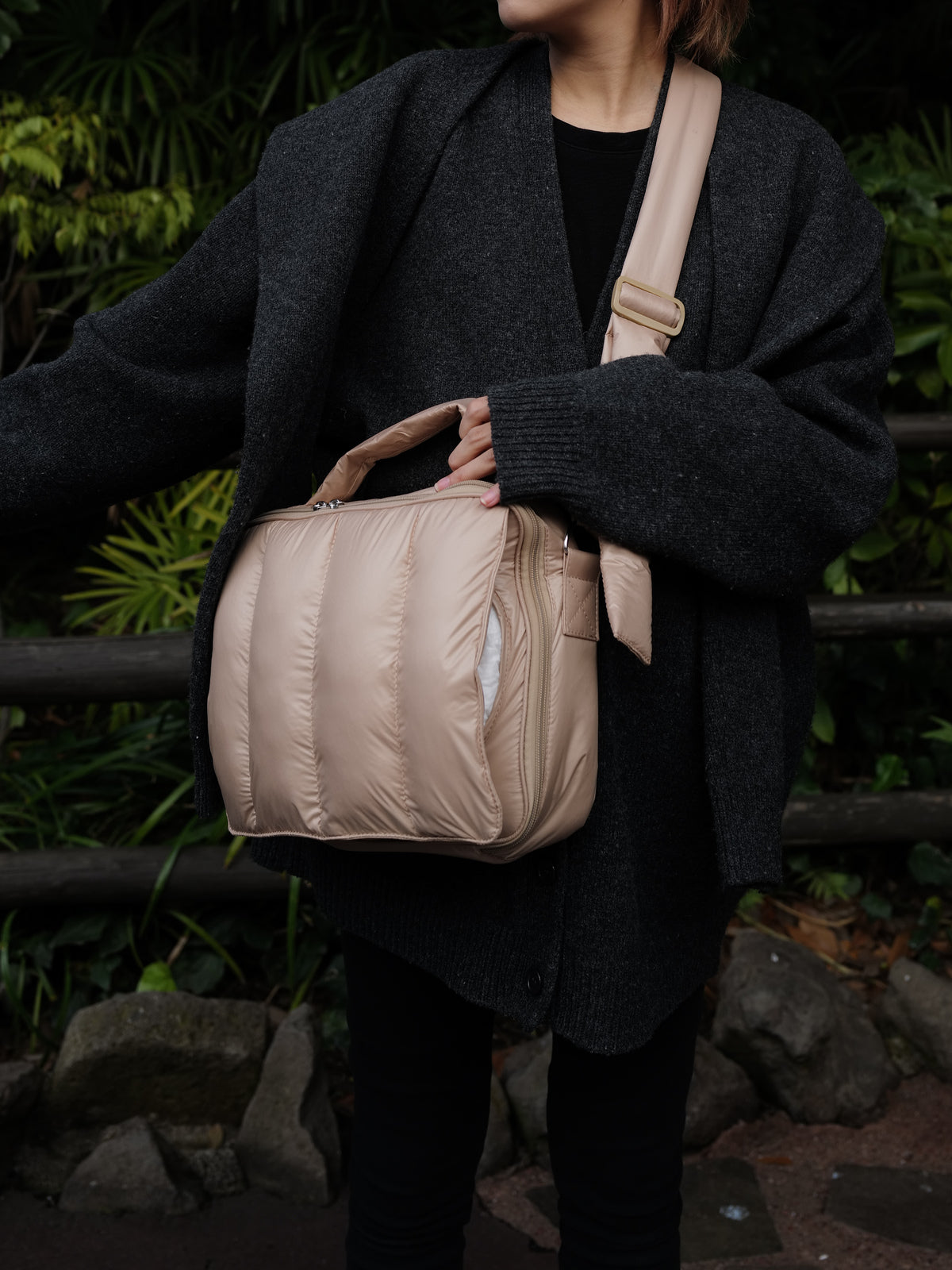 【予約販売限定カラー】quilting mothers pouch bag　-LATTE-