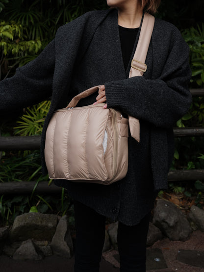 【予約販売限定カラー】quilting mothers pouch bag　-LATTE-