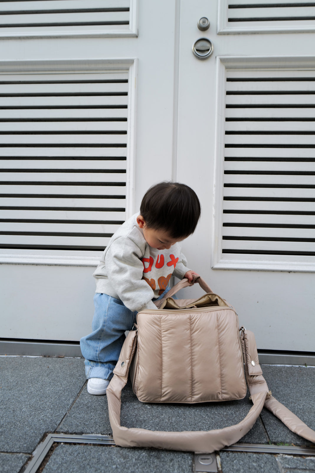 【予約販売限定カラー】quilting mothers pouch bag　-LATTE-