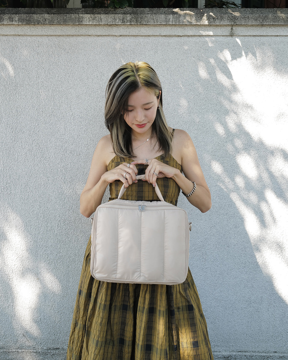 【予約販売限定カラー】quilting mothers pouch bag　-LATTE-