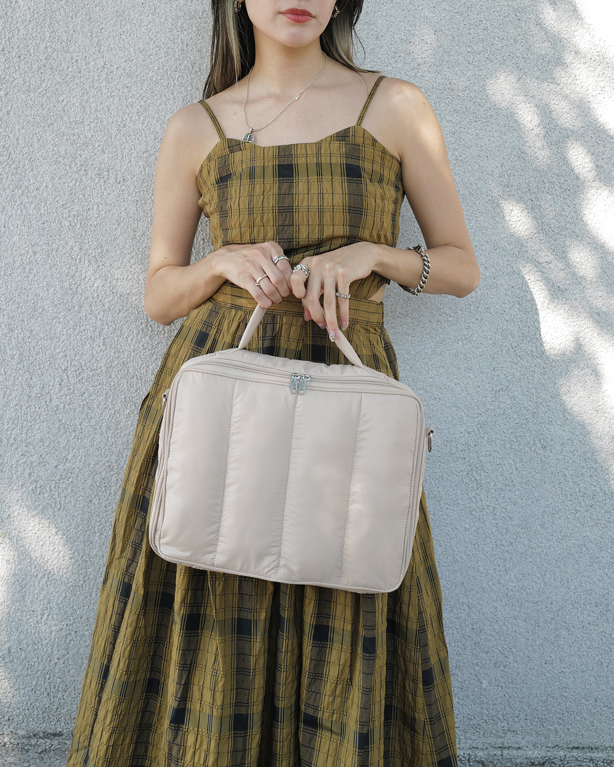 【予約販売限定カラー】quilting mothers pouch bag　-LATTE-