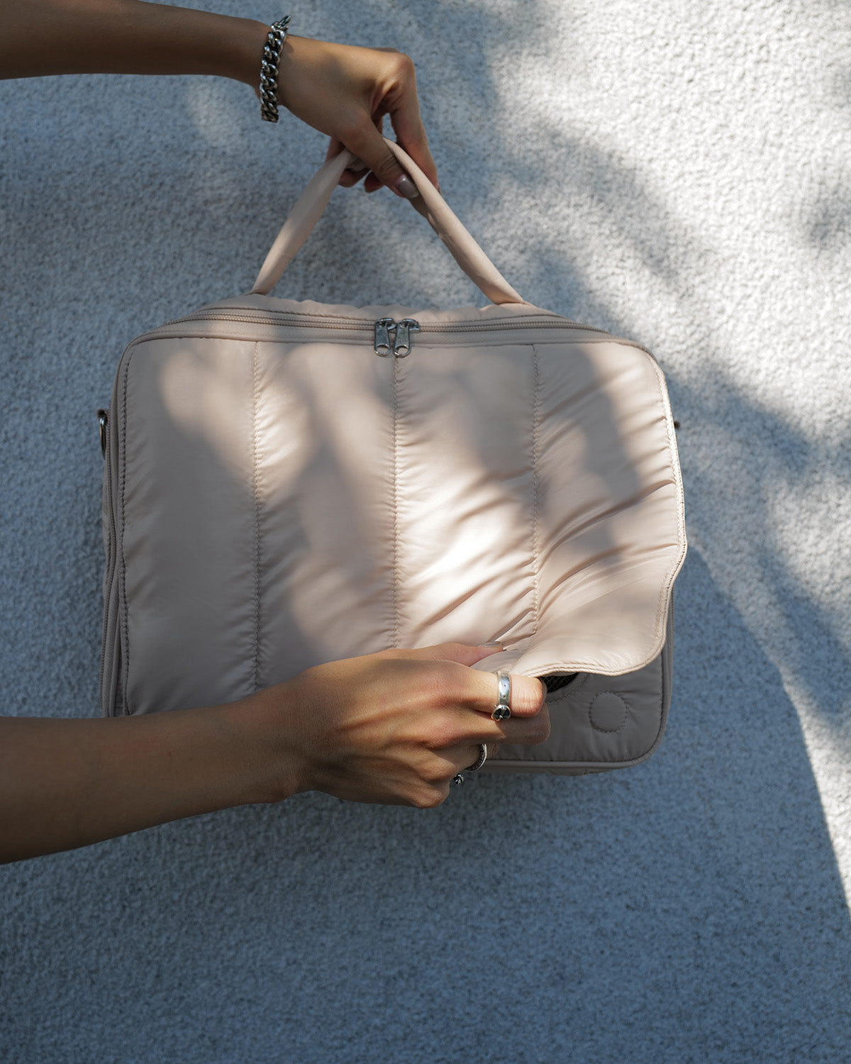 【予約販売限定カラー】quilting mothers pouch bag　-LATTE-