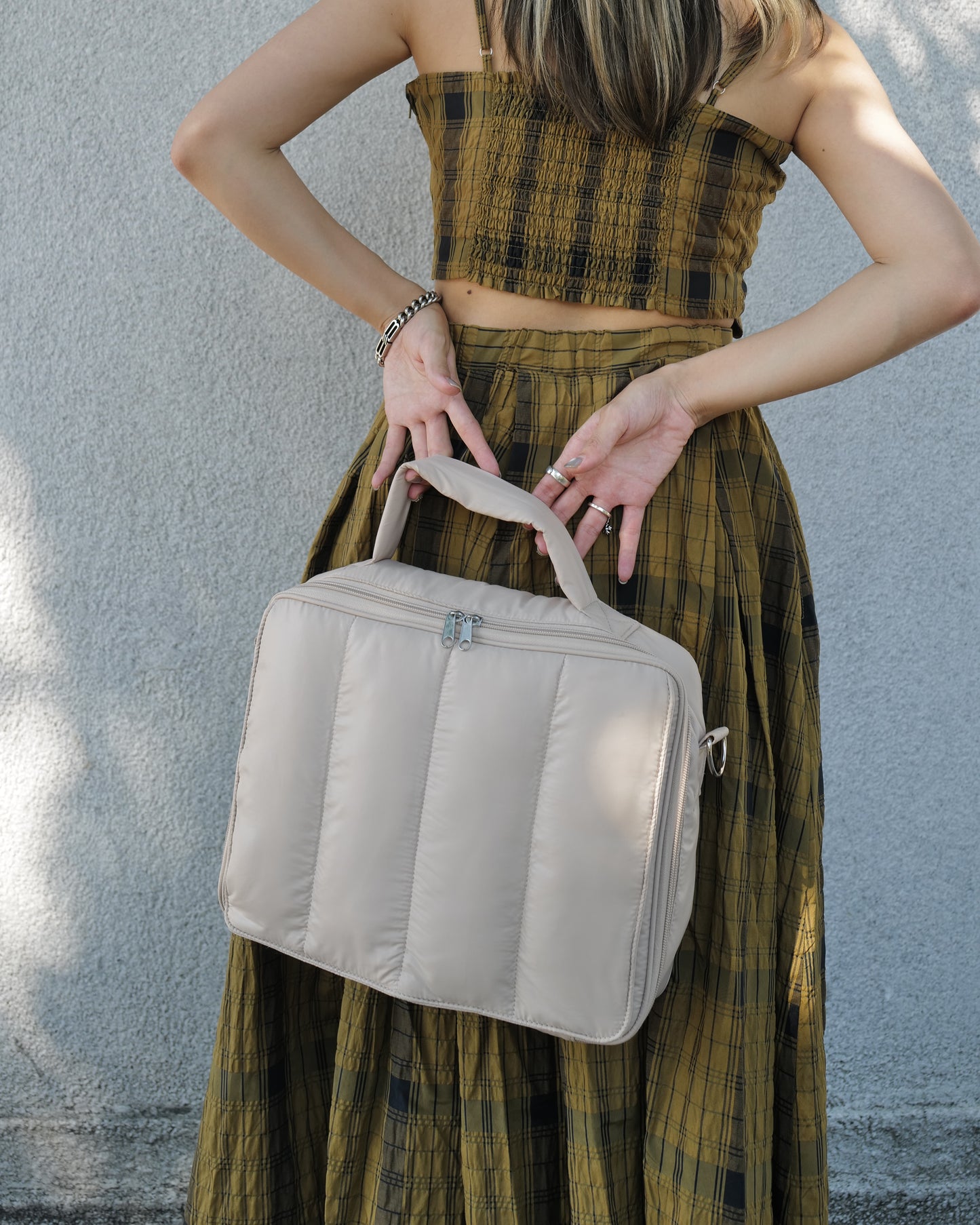 【予約販売限定カラー】quilting mothers pouch bag　-LATTE-