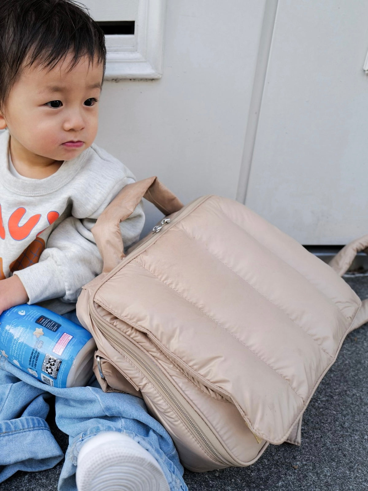 【予約販売限定カラー】quilting mothers pouch bag　-LATTE-