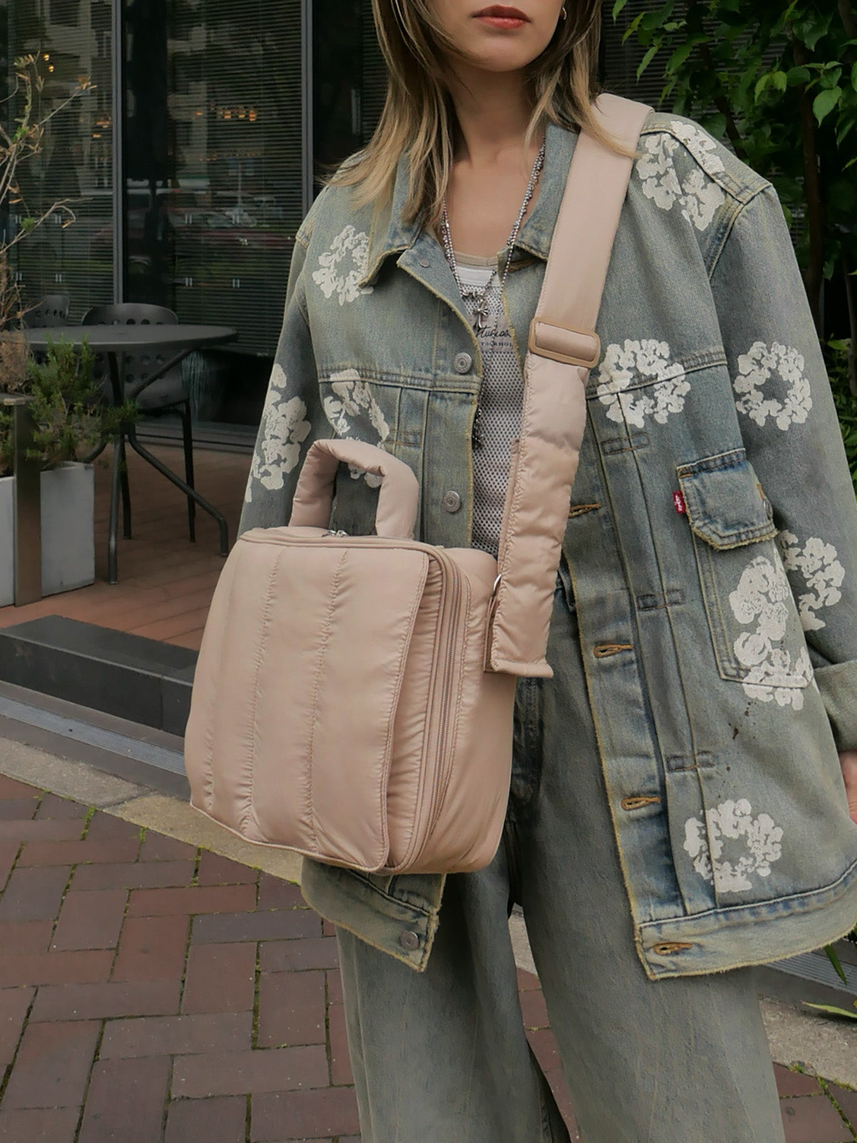 【予約販売限定カラー】quilting mothers pouch bag　-LATTE-