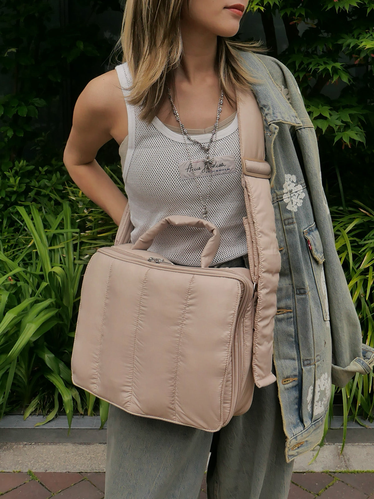 【予約販売限定カラー】quilting mothers pouch bag　-LATTE-