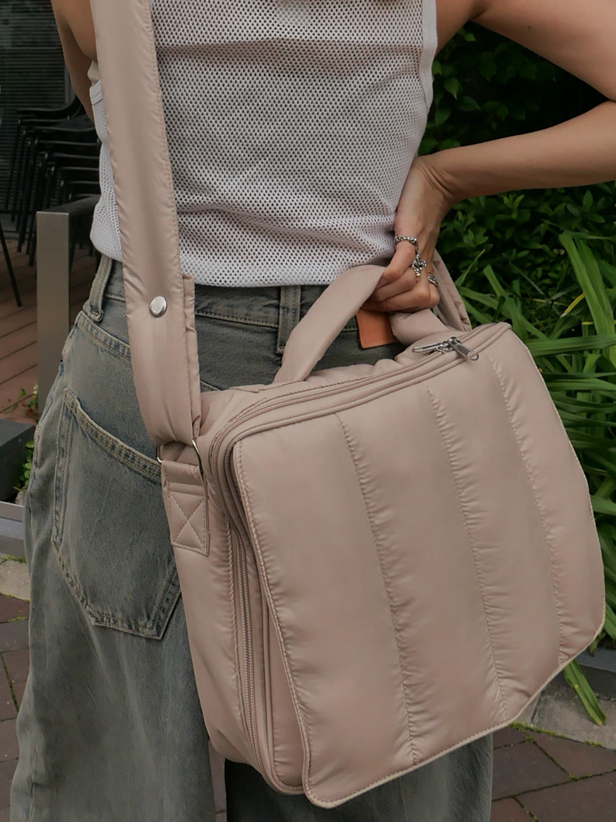 【予約販売限定カラー】quilting mothers pouch bag　-LATTE-