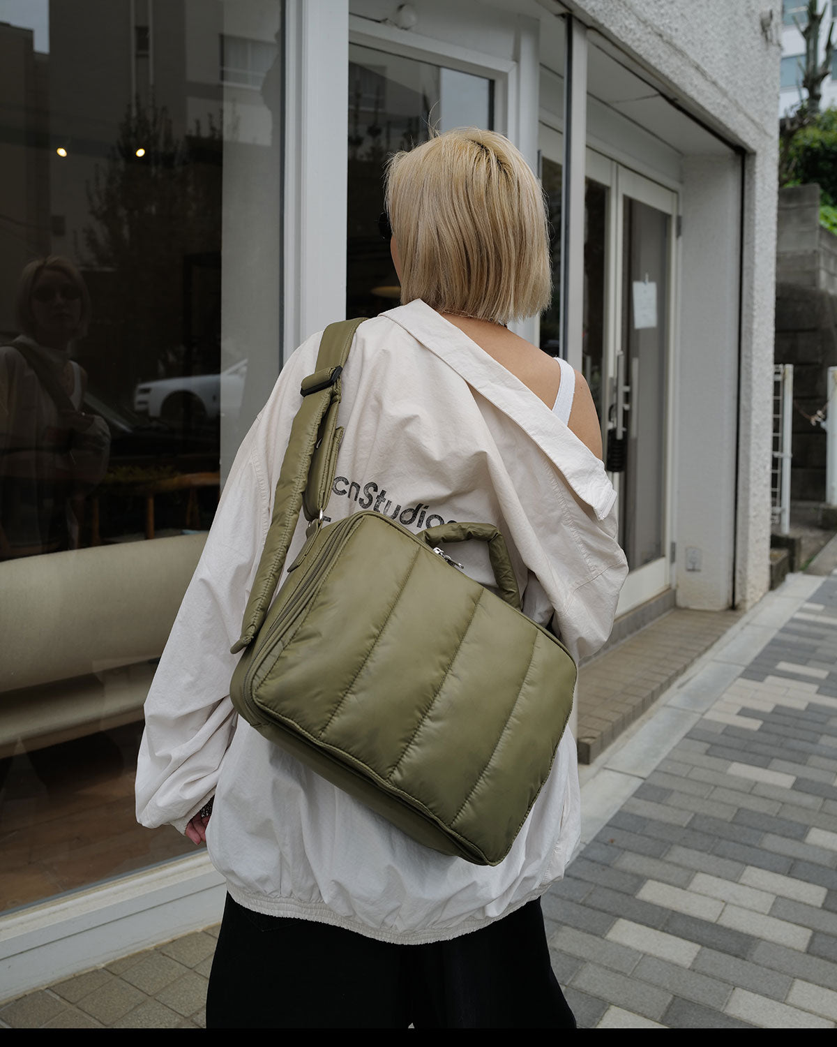 【限定カラー】quilting mothers pouch bag　-KHAKI-